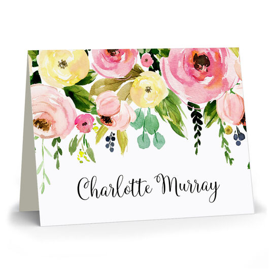 Spring Peonies Folded Note Cards